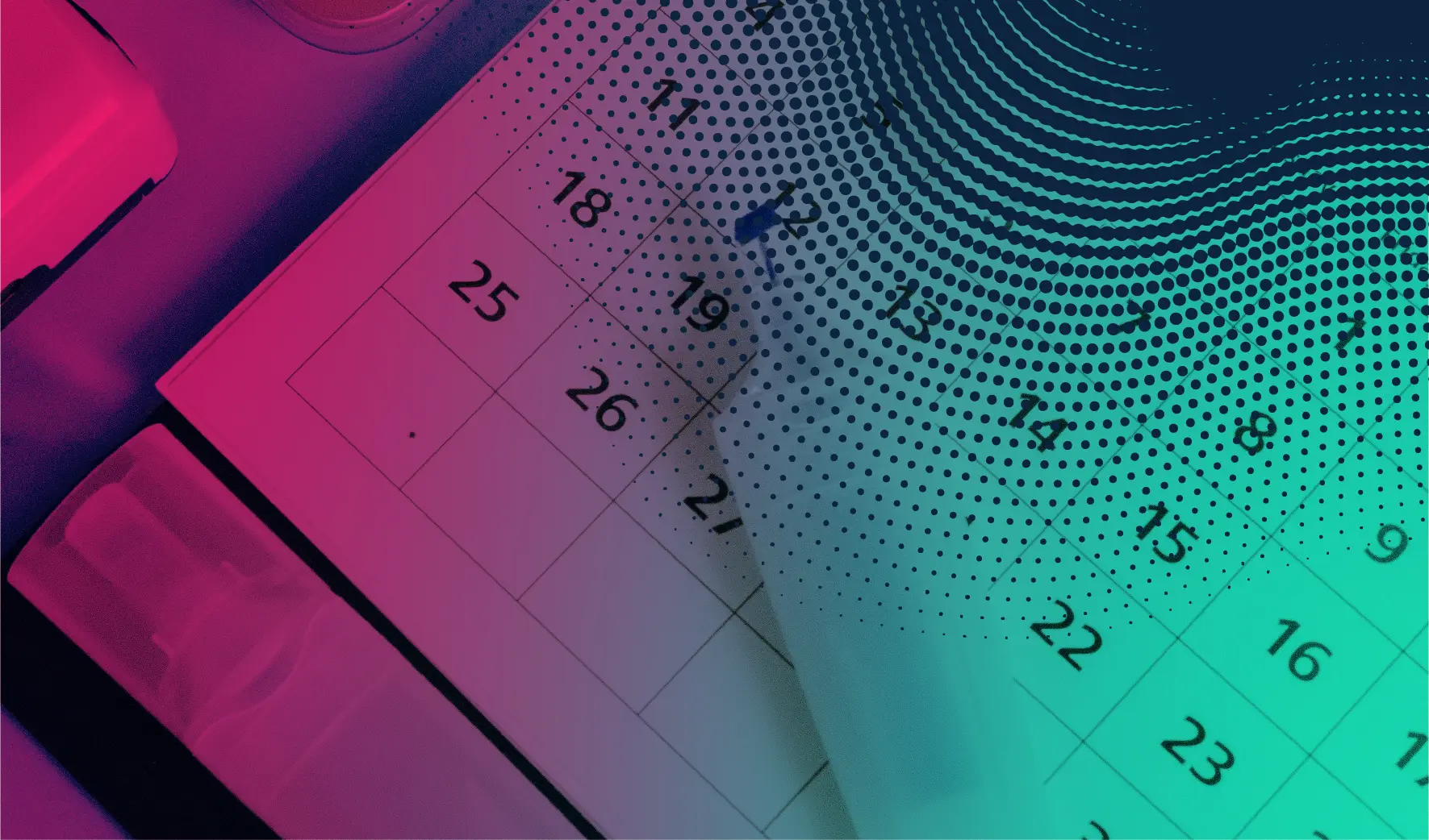 a flipped calendar showing 2 months